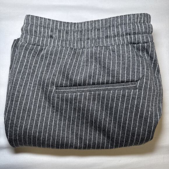 Ann Taylor LOFT Pants Drawstring Gray Pinstriped Staight Leg Size Large NWOT - Picture 11 of 11